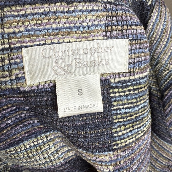 Boho Patchwork Checkered Jacket Shacket Small Fall Layering Christopher & Banks - Picture 4 of 7